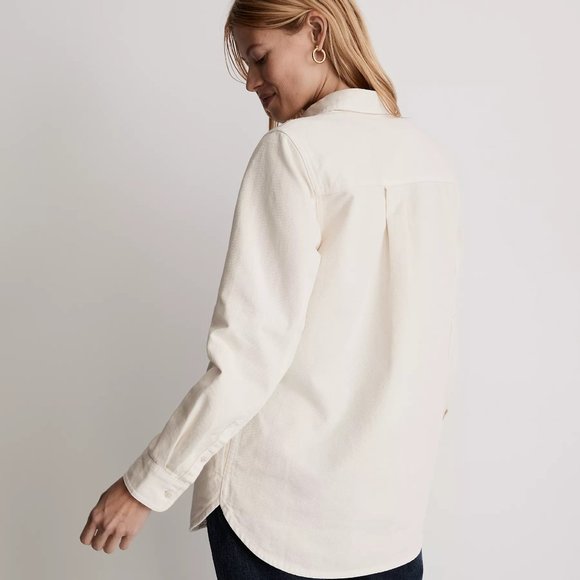 [NWT] Madewell Twill Shirt-Jacket in Cream - Picture 4 of 4
